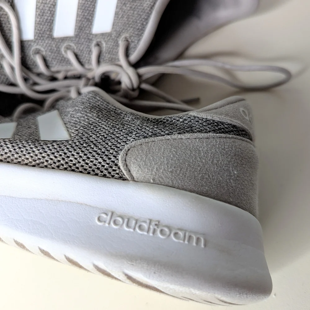 adidas Cloudfoam Gray Fabric Mesh Athletic Shoes Size Women's 8.5